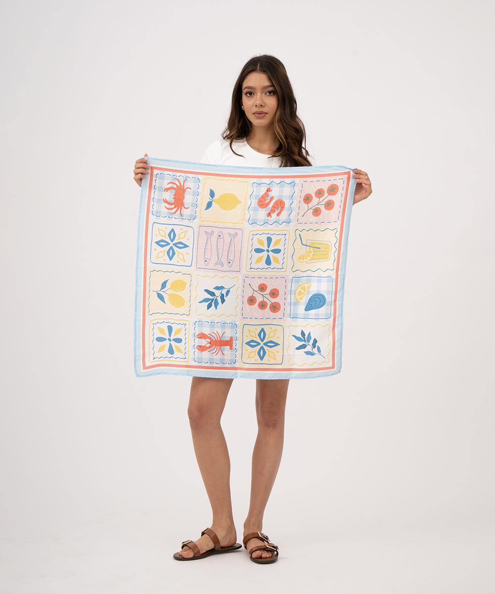 Pañuelo estampado Bahía Serena ROSADO PASTEL