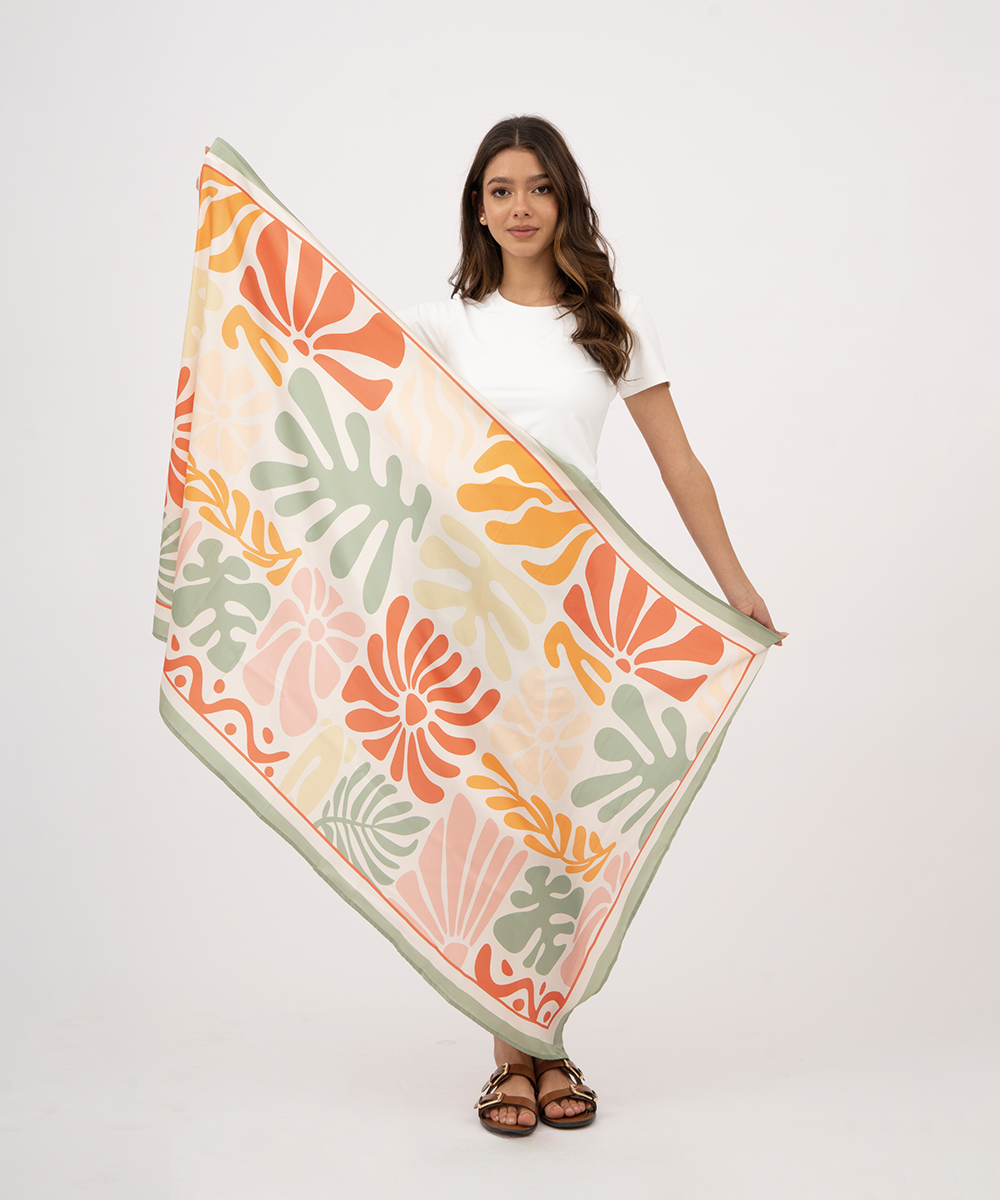 Pareo estampado Sol de Barú VERDE OLIVA