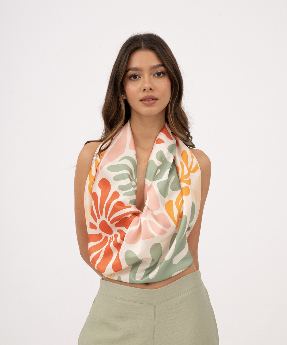 Pareo estampado Sol de Barú VERDE OLIVA