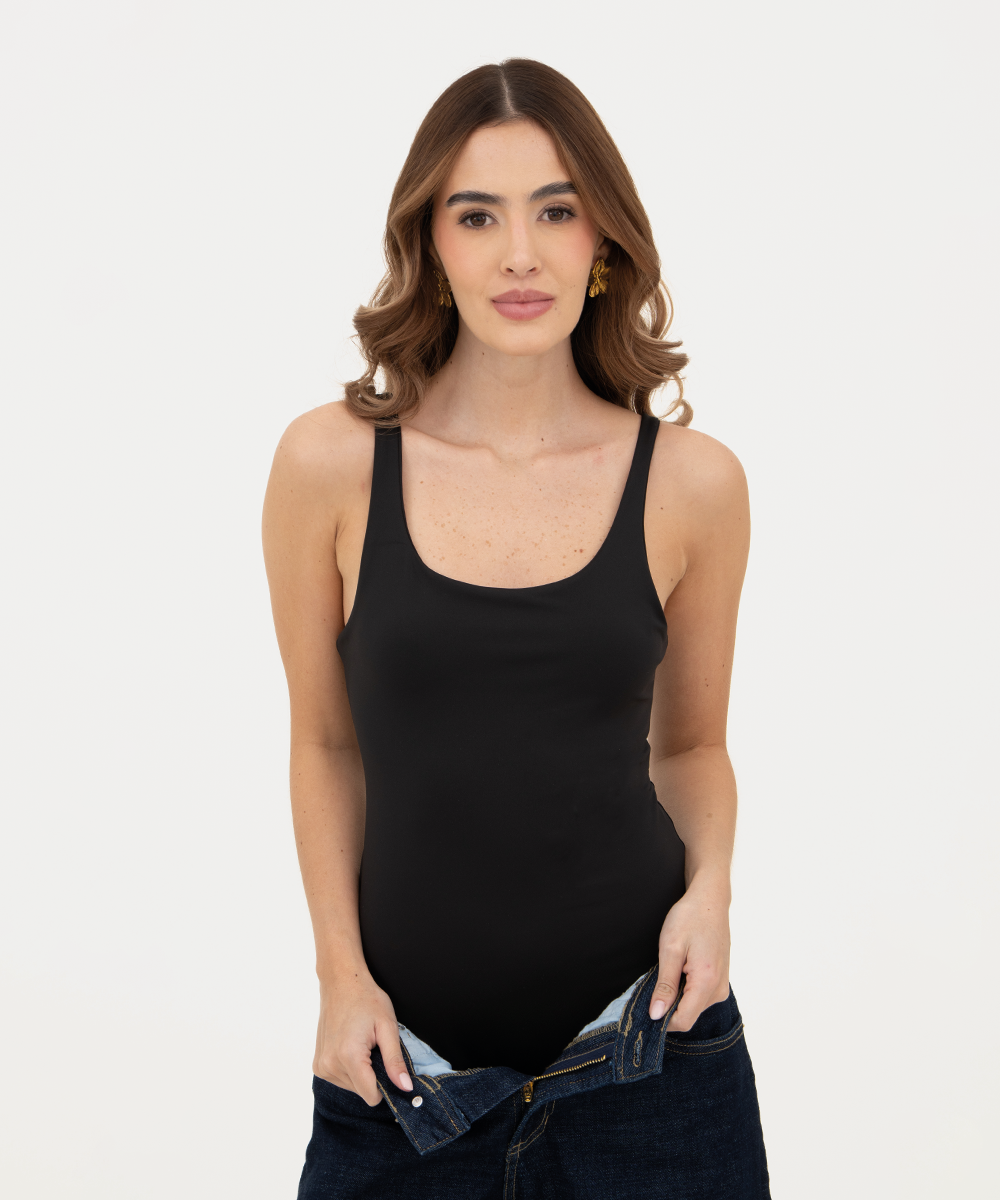 Body de tiras Negro