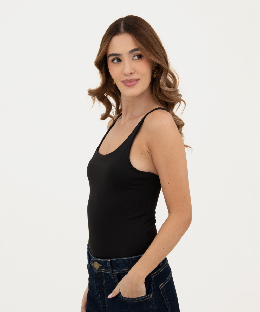 Body de tiras Negro