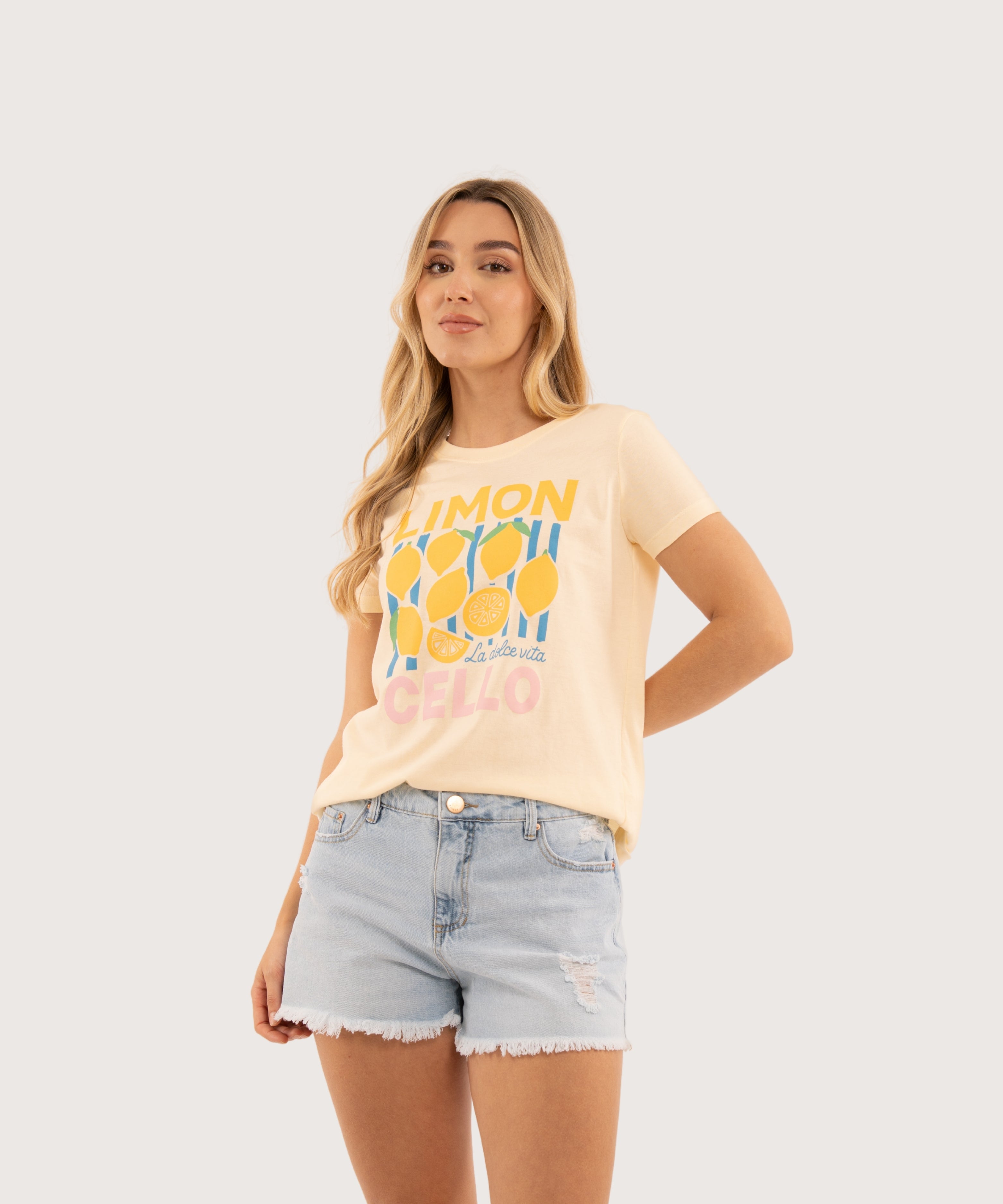 Mini t shirt basic AMARILLO PASTEL