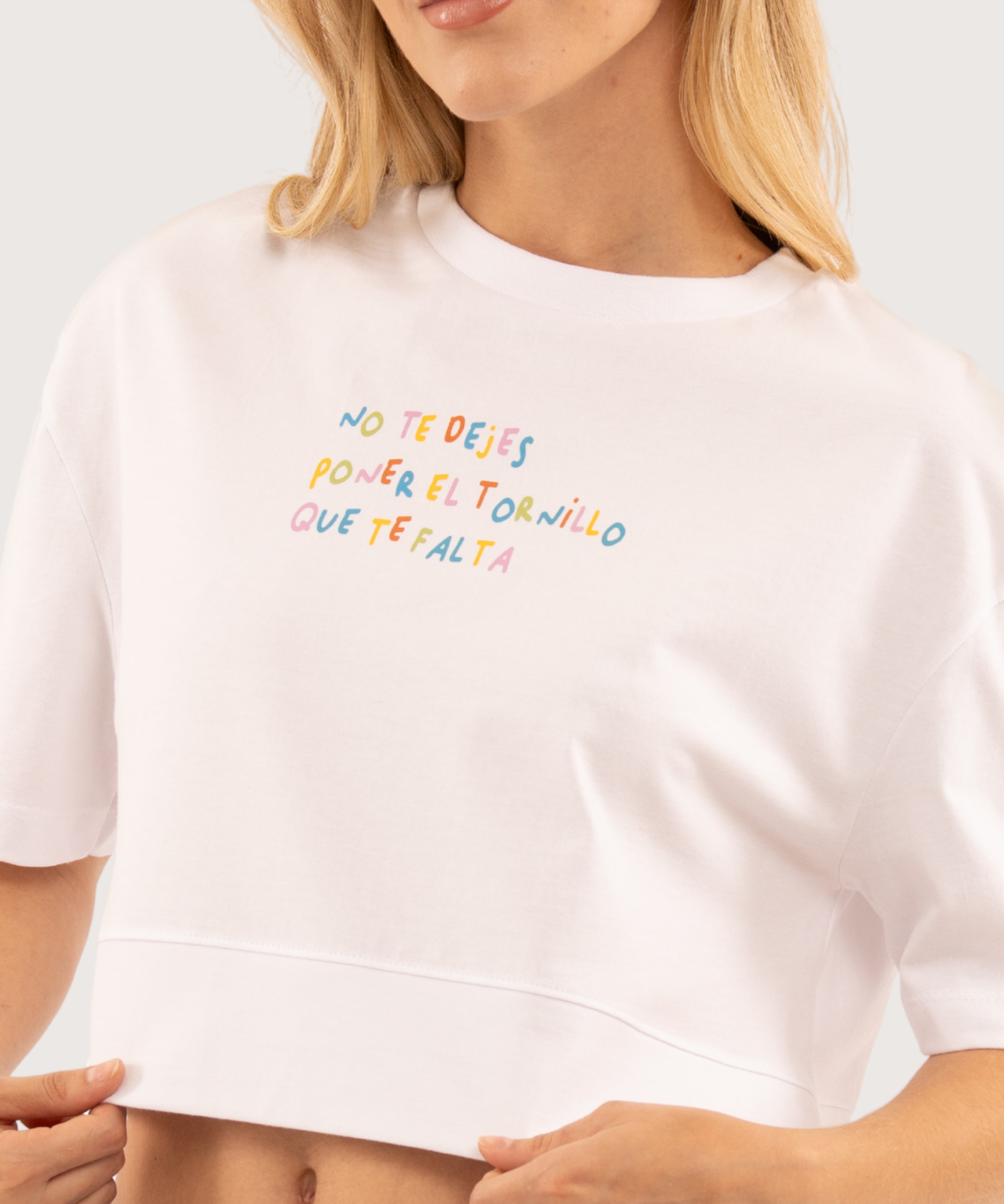 Camiseta oversize crop BLANCO