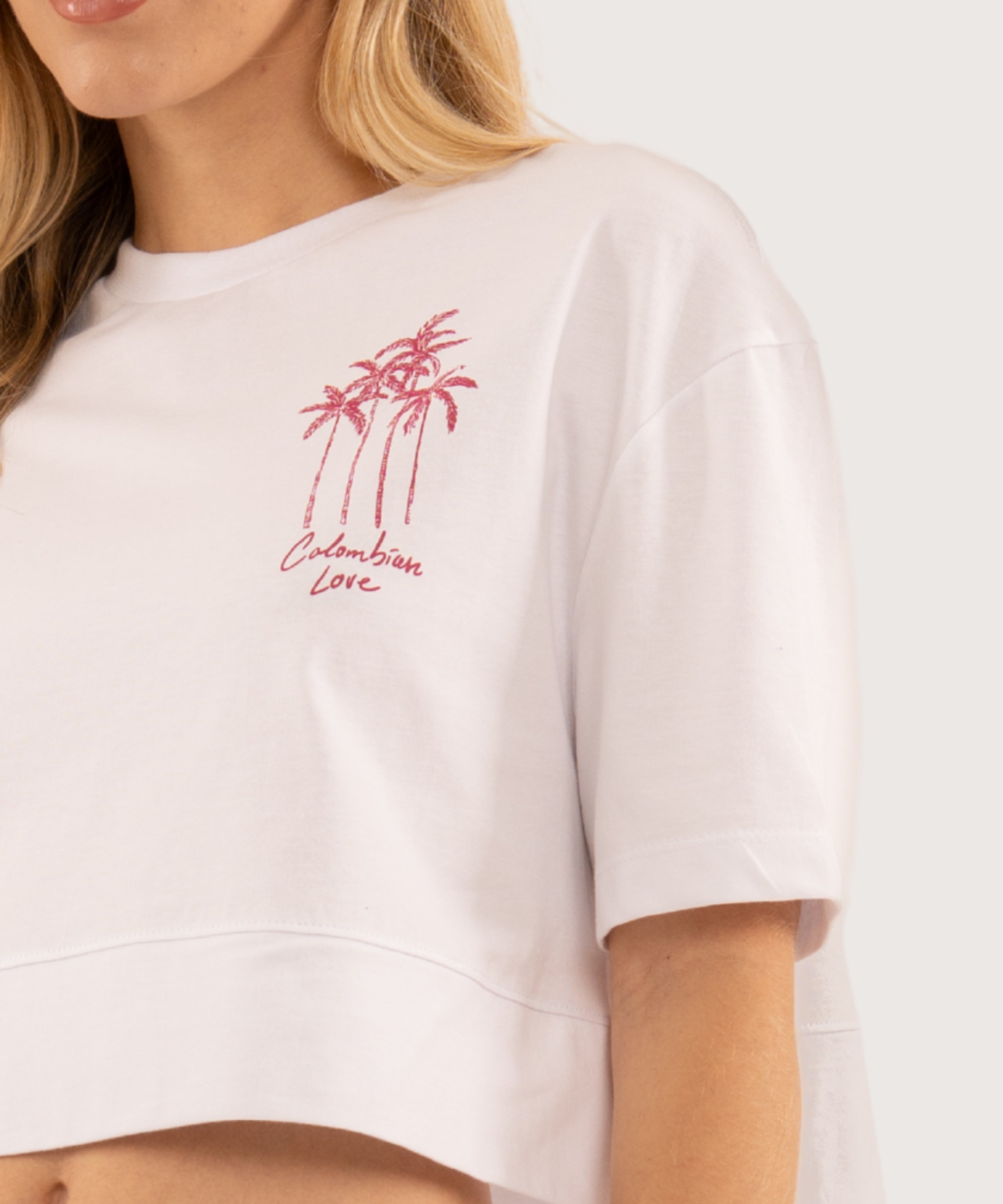 Camiseta oversize crop BLANCO