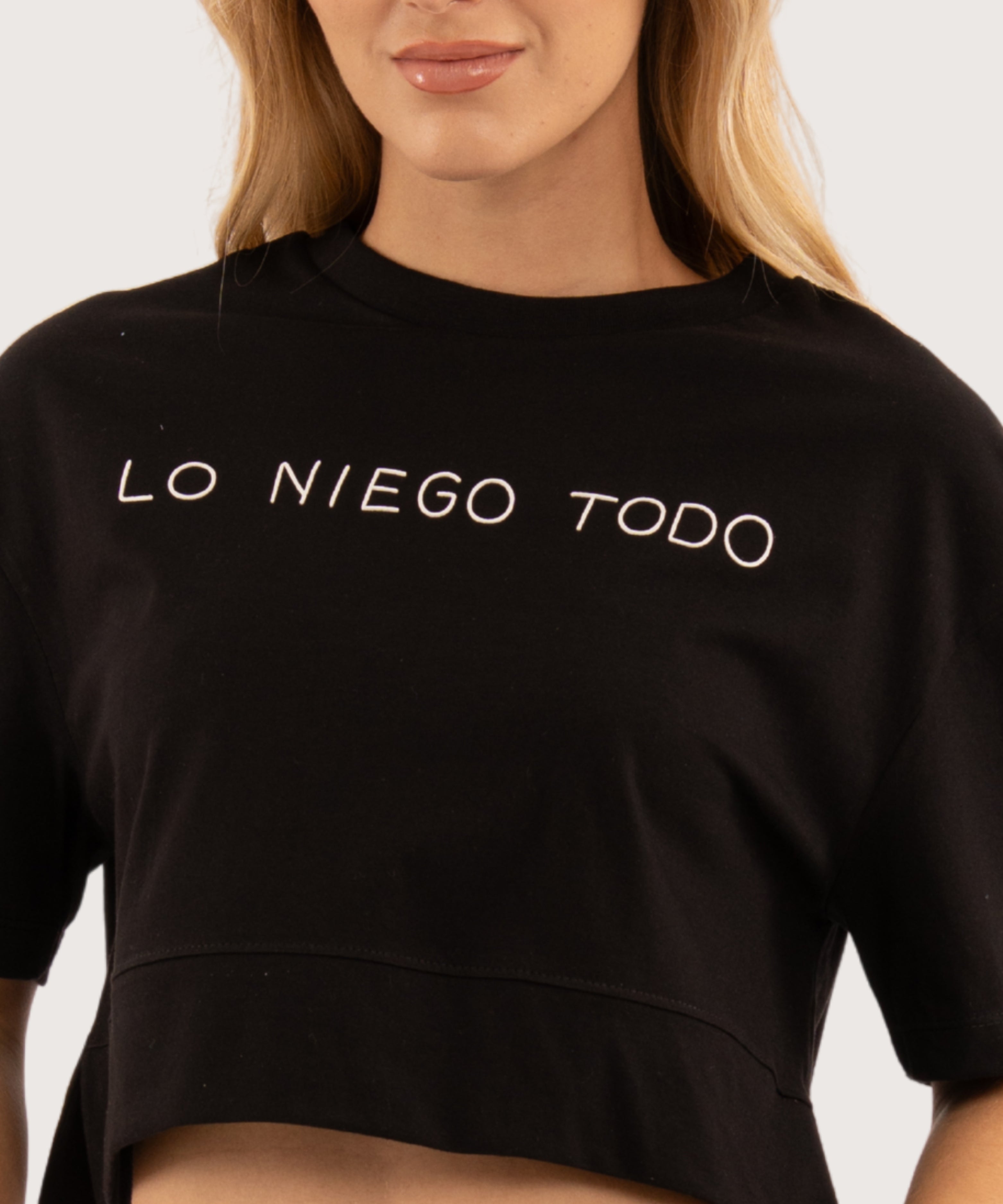 Camiseta oversize crop NEGRO