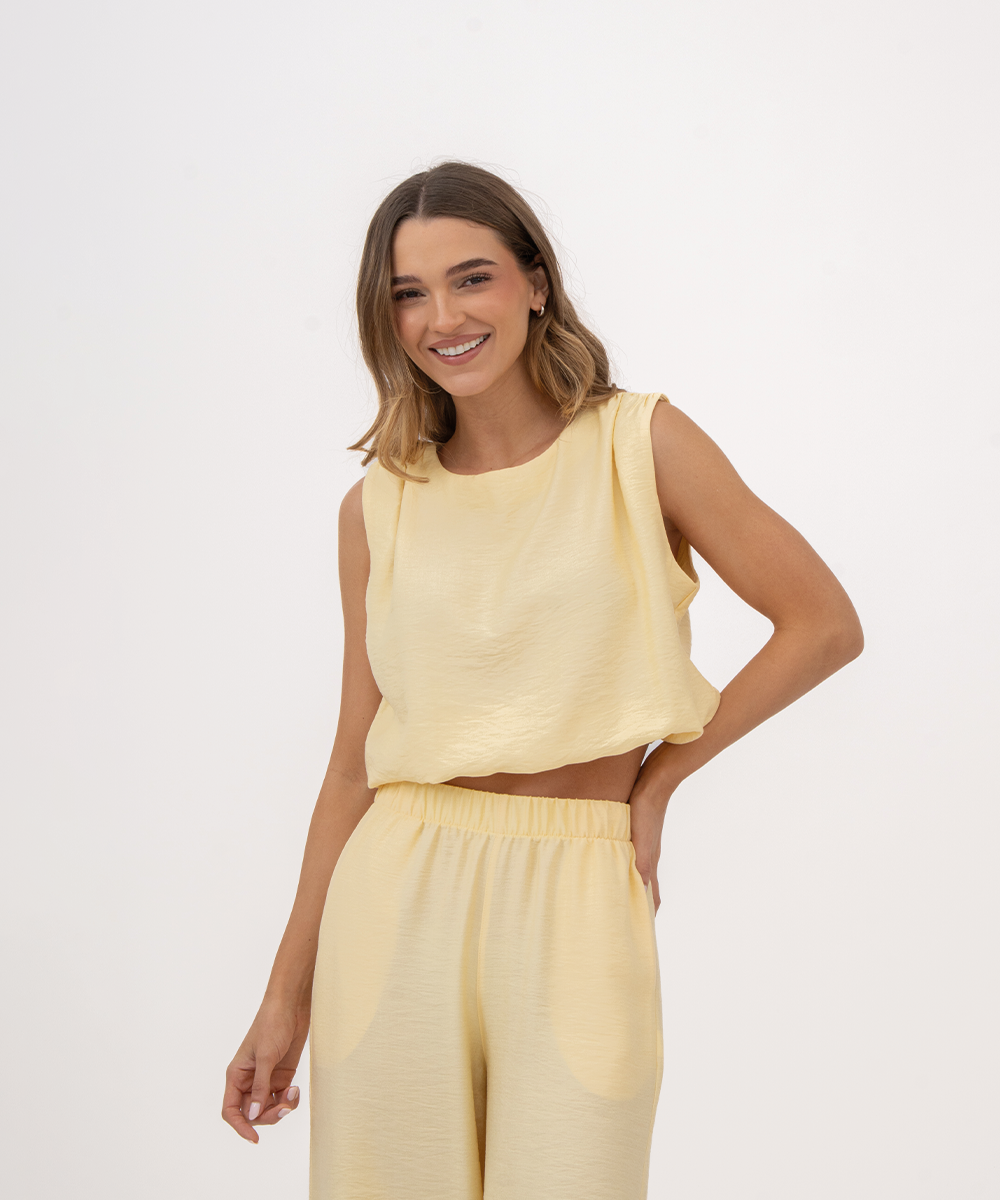 Blusa con volumen AMARILLO PASTEL
