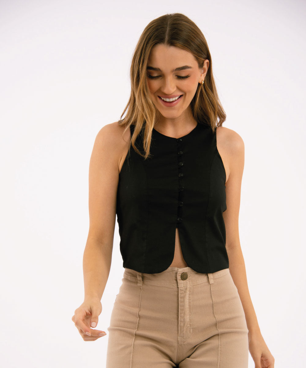 Blusa Botones NEGRO
