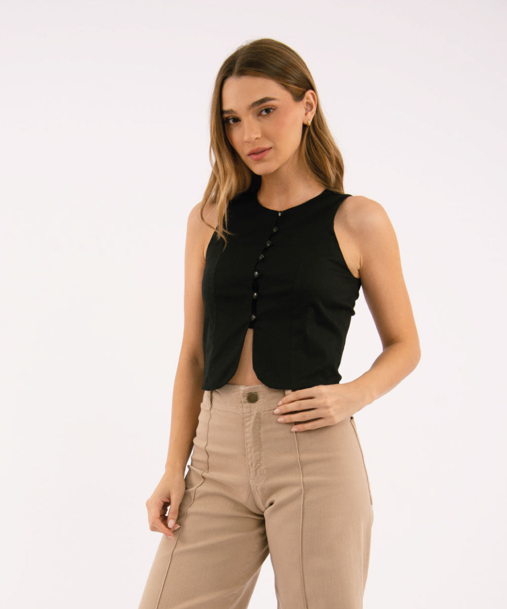 Blusa Botones NEGRO