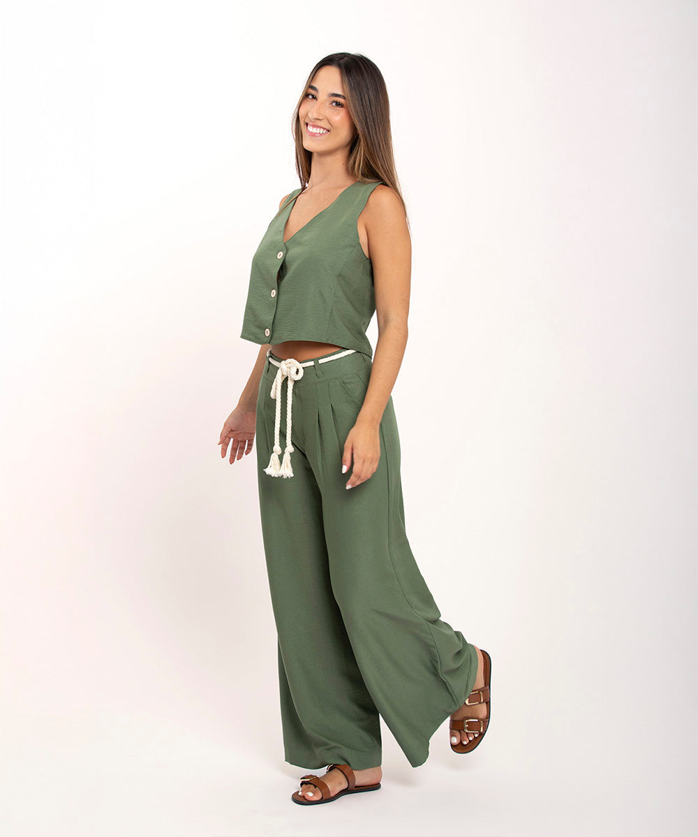 Chaleco escote pico VERDE