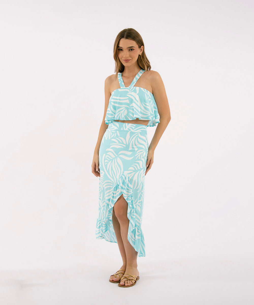 Blusa fluida AZUL CIELO