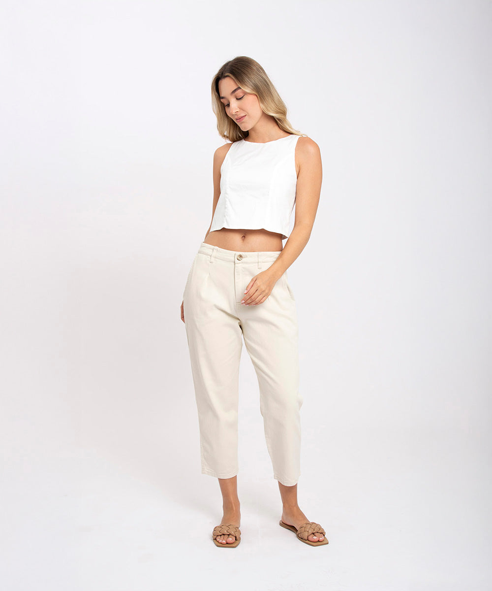 Blusa con moño en espalda BLANCO