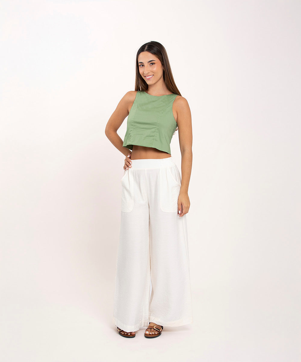 Blusa con moño en espalda VERDE OLIVA