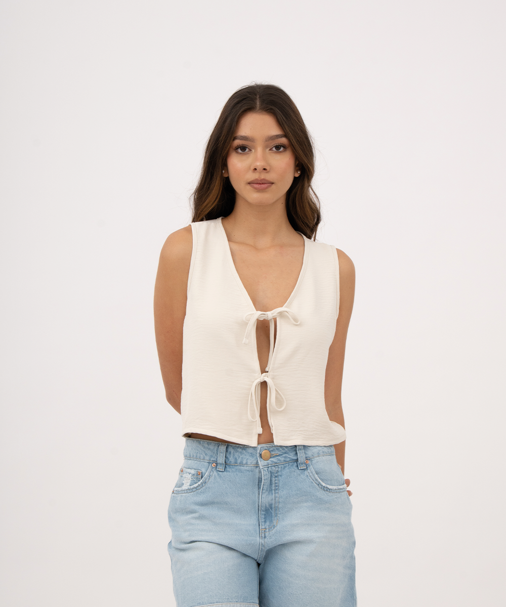 Chaleco Moños Frente MARFIL