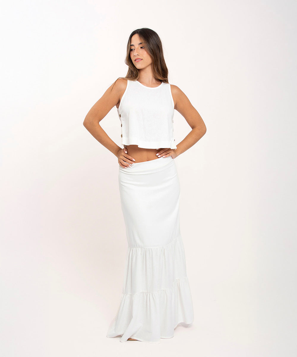 Blusa manga sisa BLANCO