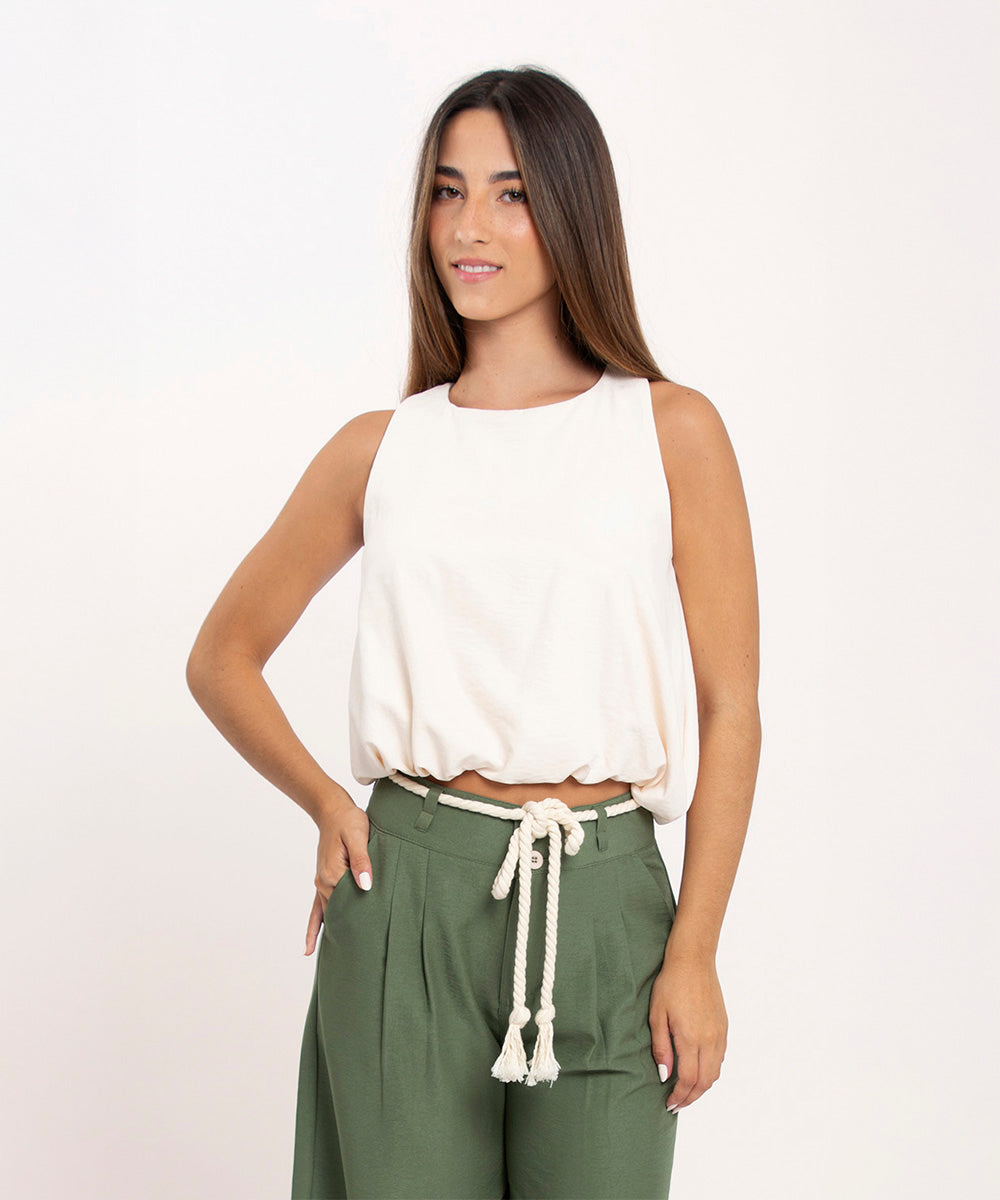 BLusa globo sisa BEIGE