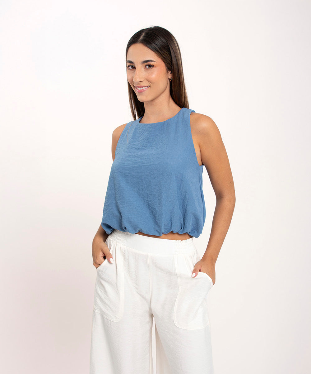 Blusa globo sisa AZUL