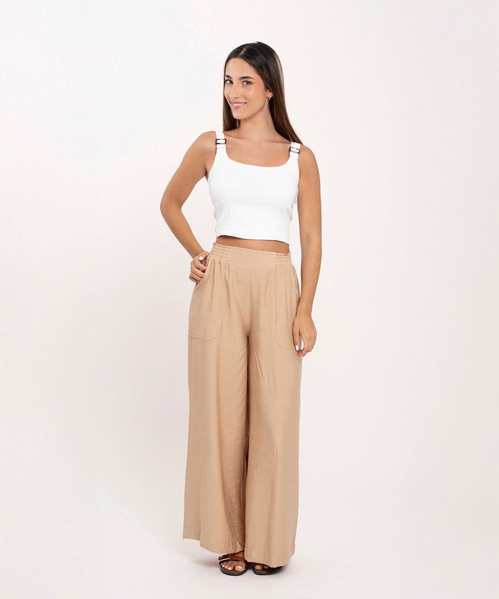 Top con hebillas BLANCO
