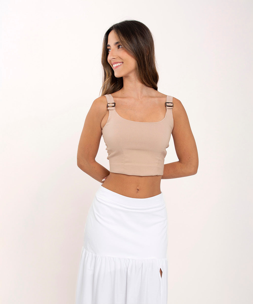 Top con hebillas CAMEL