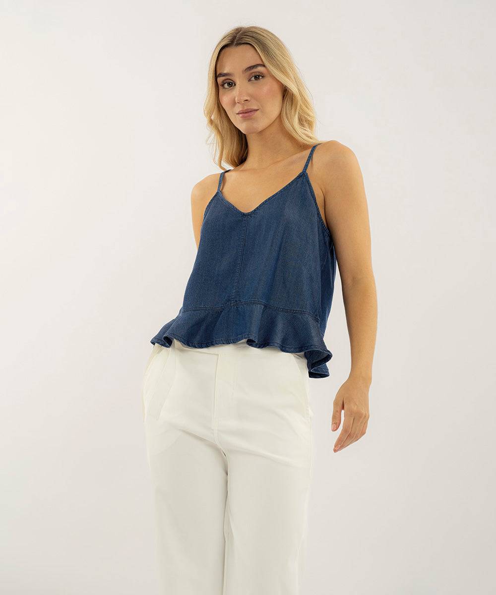 Blusa con tiras AZUL PROFUNDO