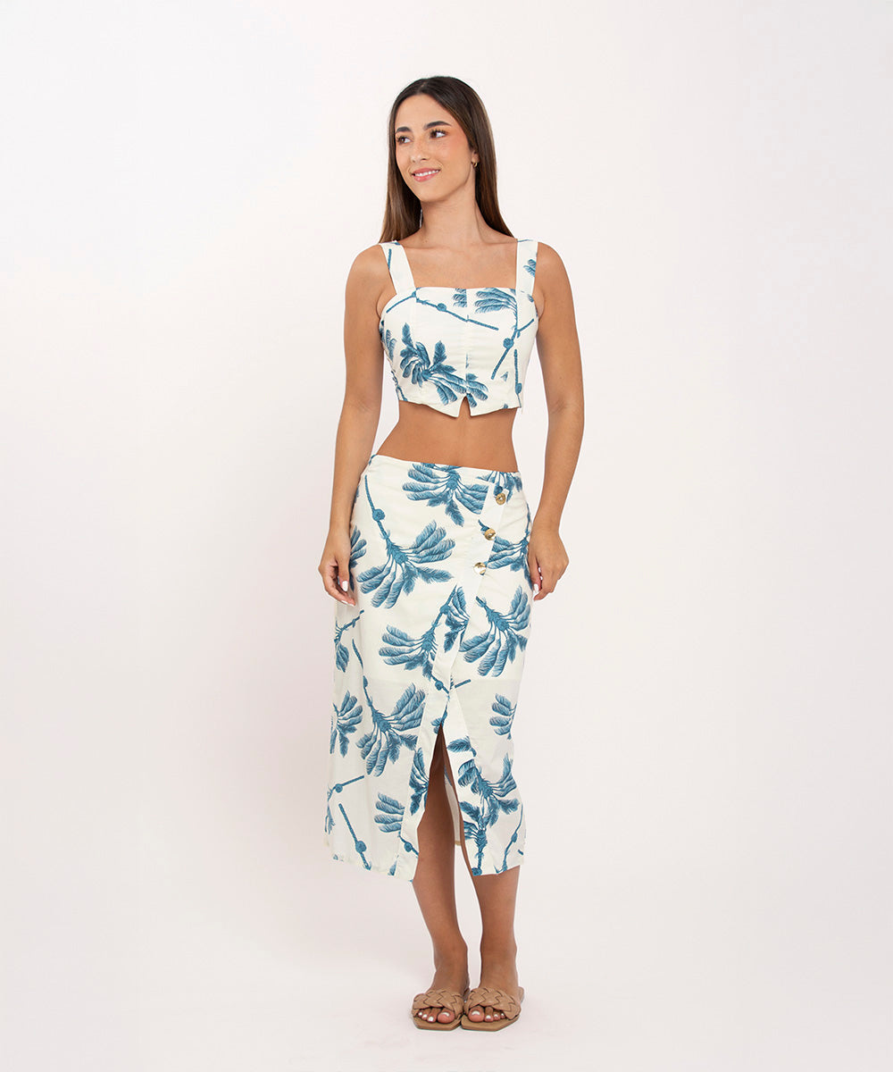 Crop top tiras anchas AZUL