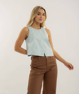 Blusa Sisa Cuello Redondo Azul Cielo Blusas Para Mujer | Ticket Store Colombia 2