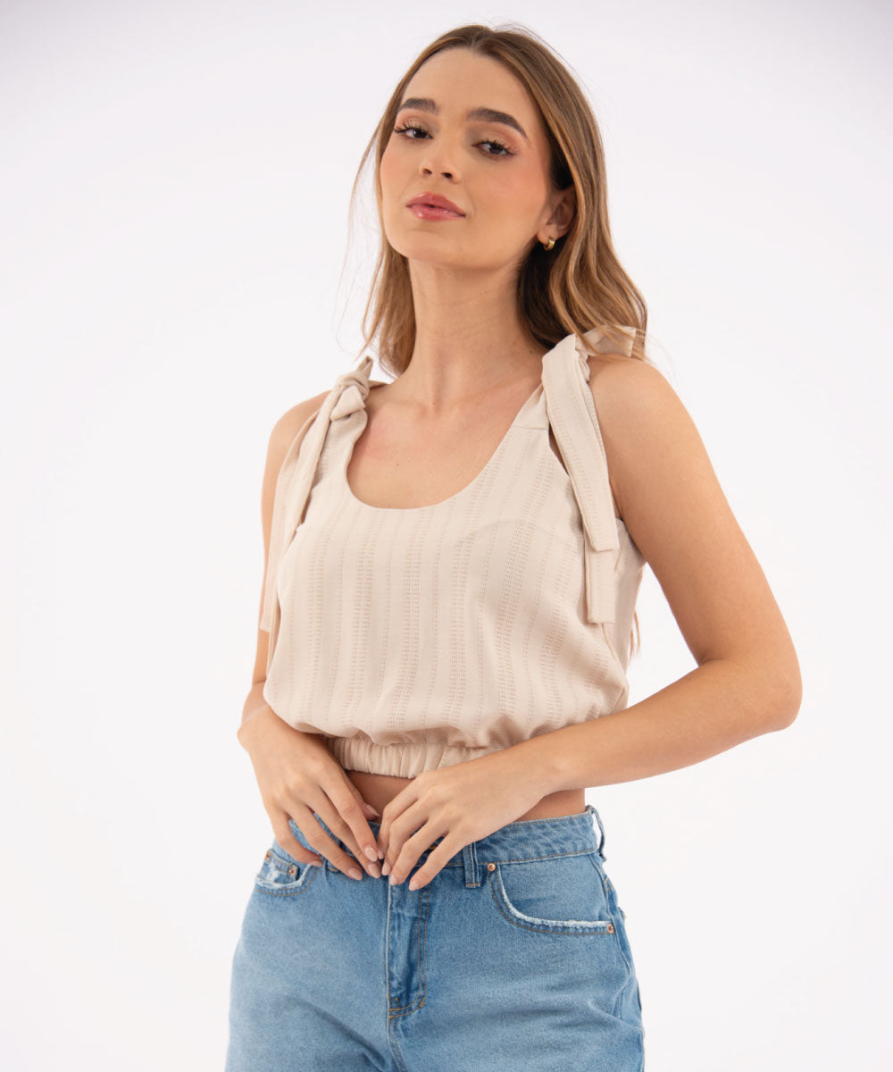 Blusa Lazos Moños BEIGE