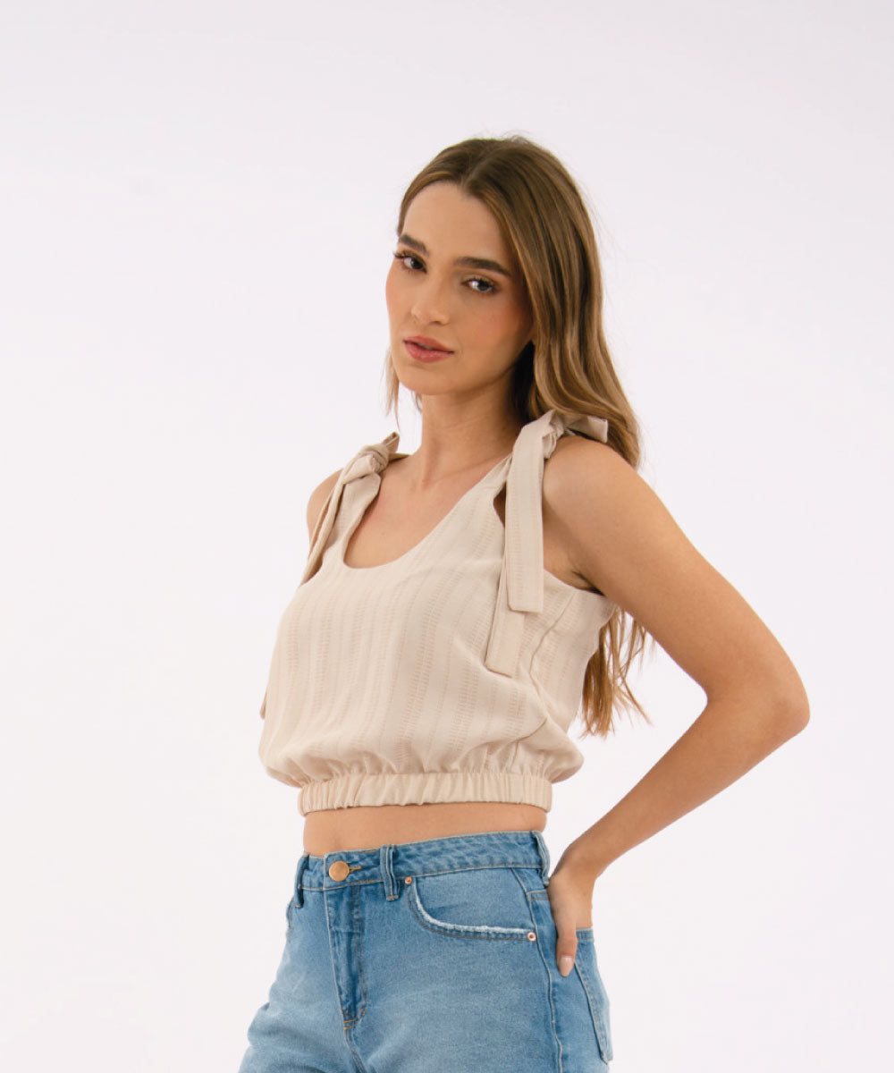 Blusa Lazos Moños BEIGE