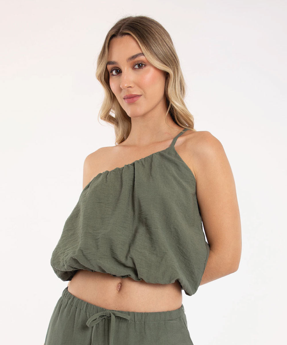 Blusa solo hombro globo VERDE