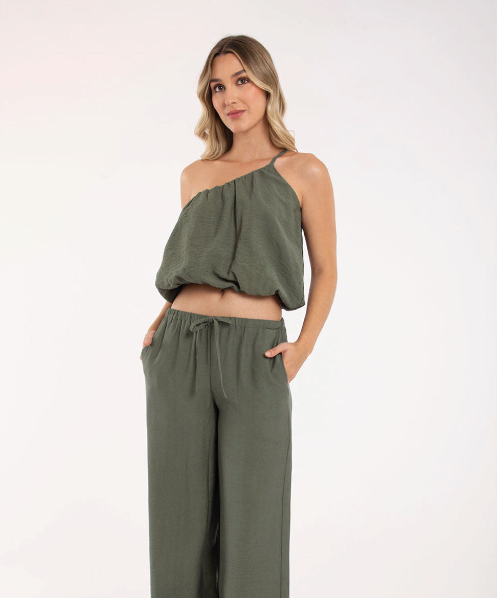 Blusa solo hombro globo VERDE