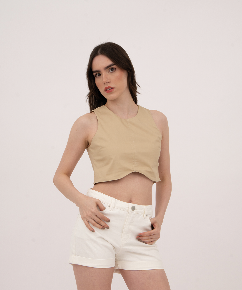 Blusa sisa con pinzas CAMEL