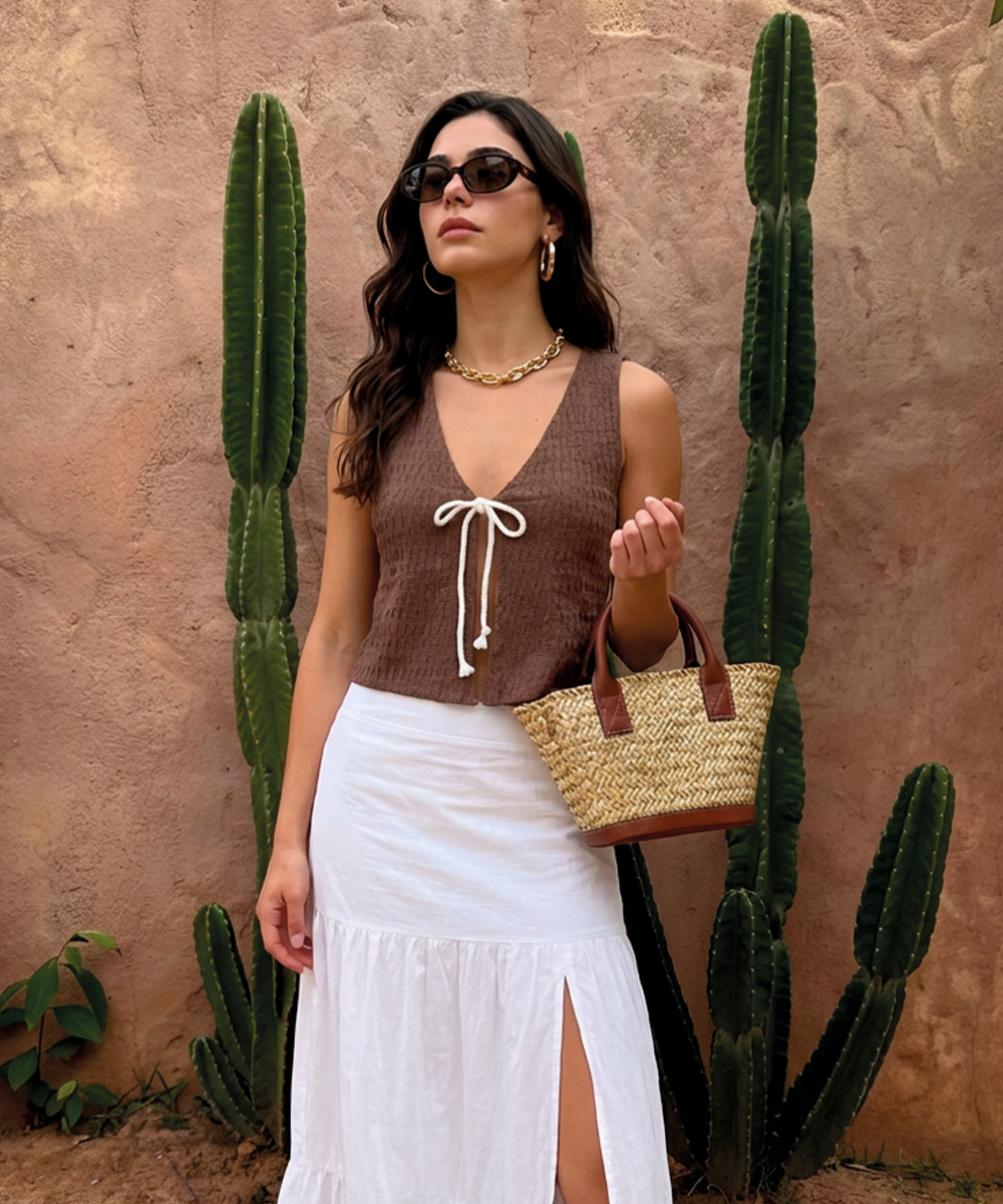 Chaleco con cordon CHOCOLATE