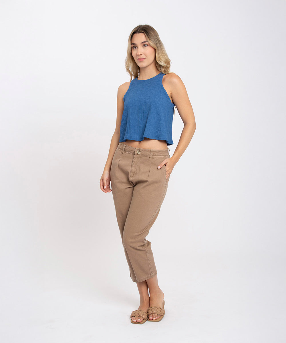 Blusa sisa con lazos AZUL PROFUNDO