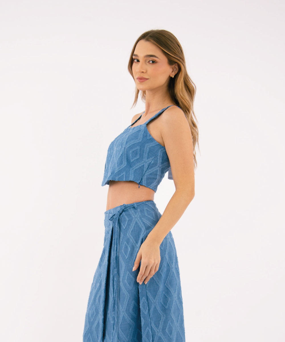 Crop Top Tiras AZUL RADIANTE