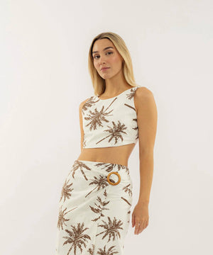 Crop Top Tiras Chocolate Blusas Para Mujer | Ticket Store Colombia 1