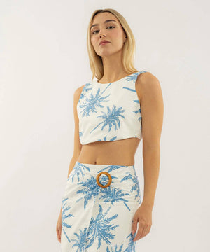 Crop Top Tiras Azul Radiante Blusas Para Mujer | Ticket Store Colombia 1