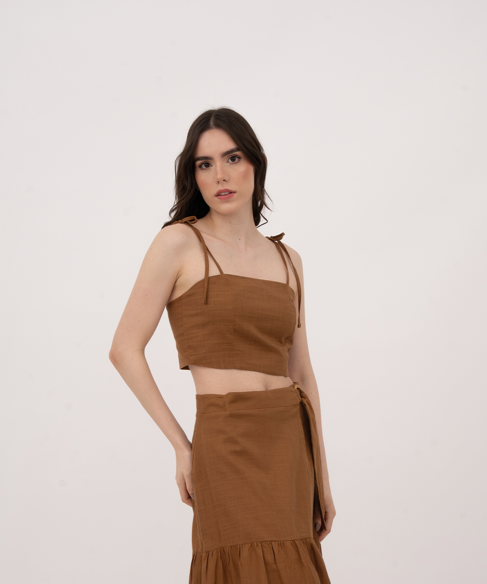 Blusa tiras CARAMELO