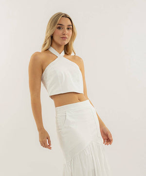 Blusa Escote Alto Blanco Blusas Para Mujer | Ticket Store Colombia 2