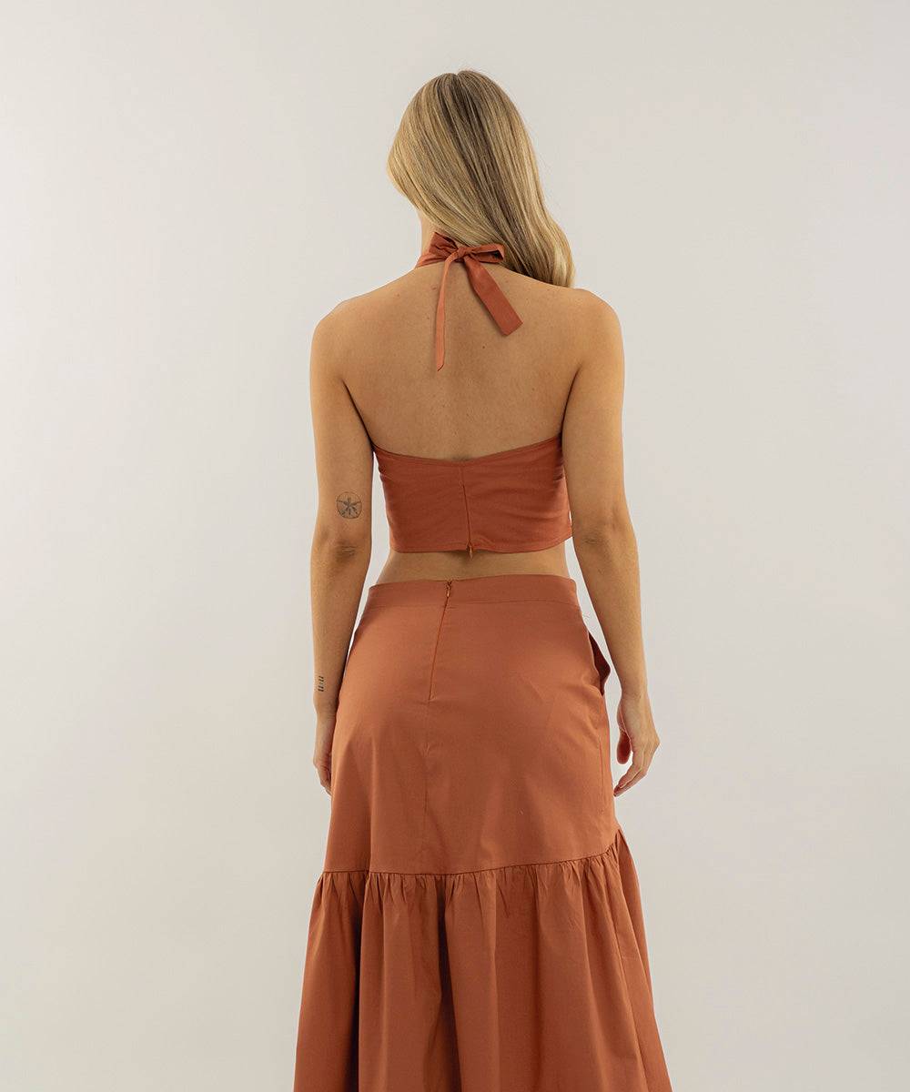 Blusa Escote Alto Terracota Blusas Para Mujer | Ticket Store Colombia 4