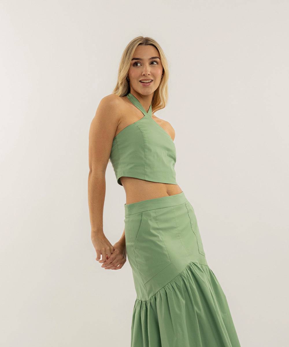 Blusa Escote Alto Verde Menta Blusas Para Mujer | Ticket Store Colombia 2