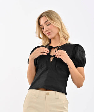 Blusa Con Moños En Escote Negro Blusas Para Mujer | Ticket Store Colombia 2