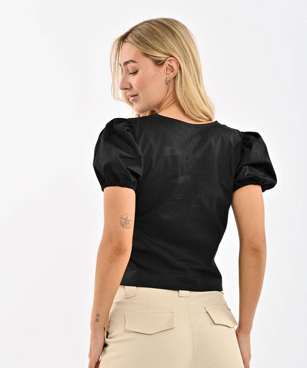 Blusa Con Moños En Escote Negro Blusas Para Mujer | Ticket Store Colombia 3