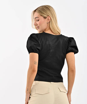 Blusa Con Moños En Escote Negro Blusas Para Mujer | Ticket Store Colombia 3