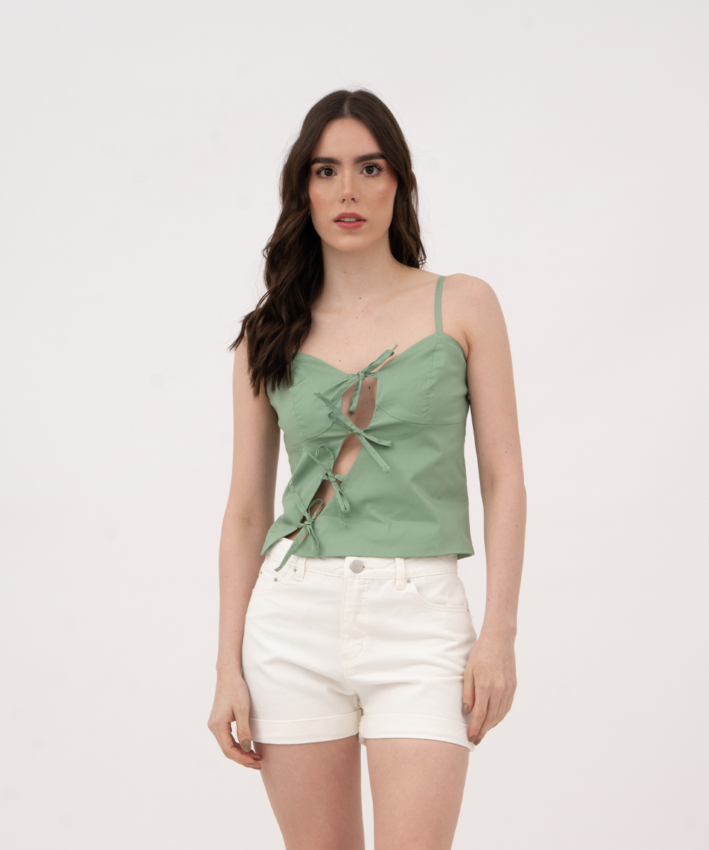 Blusa con moños VERDE