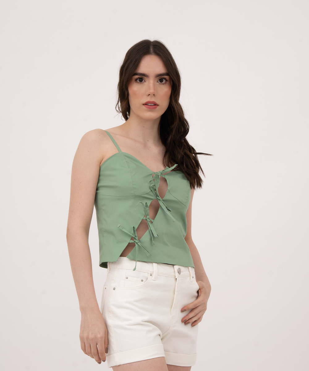 Blusa con moños VERDE