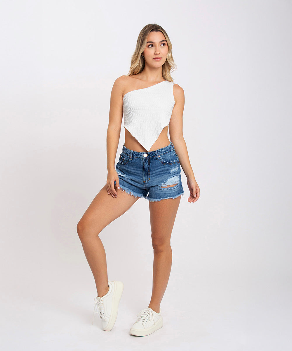 Blusa asimetrica MARFIL