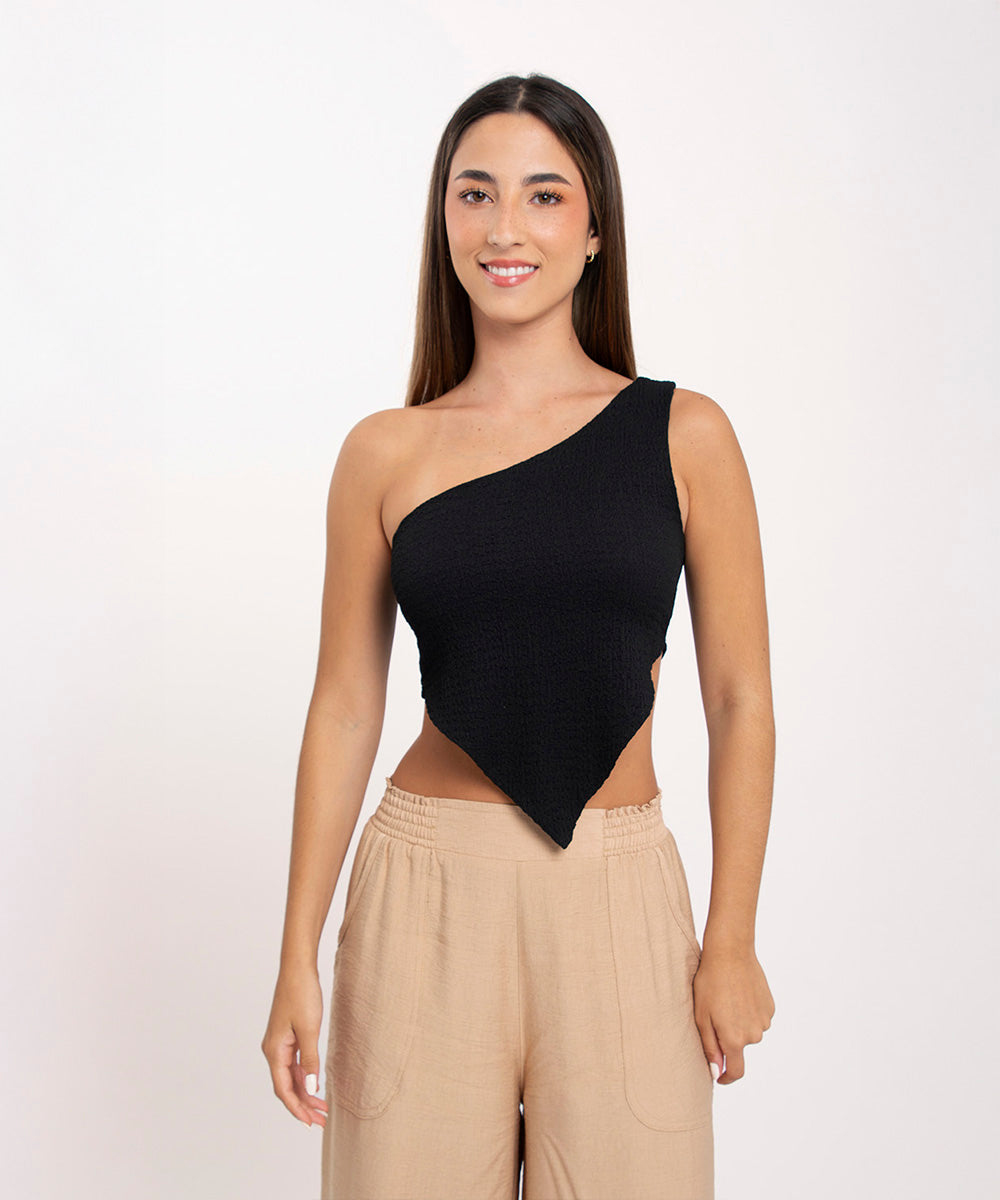 Blusa asimetrica NEGRO