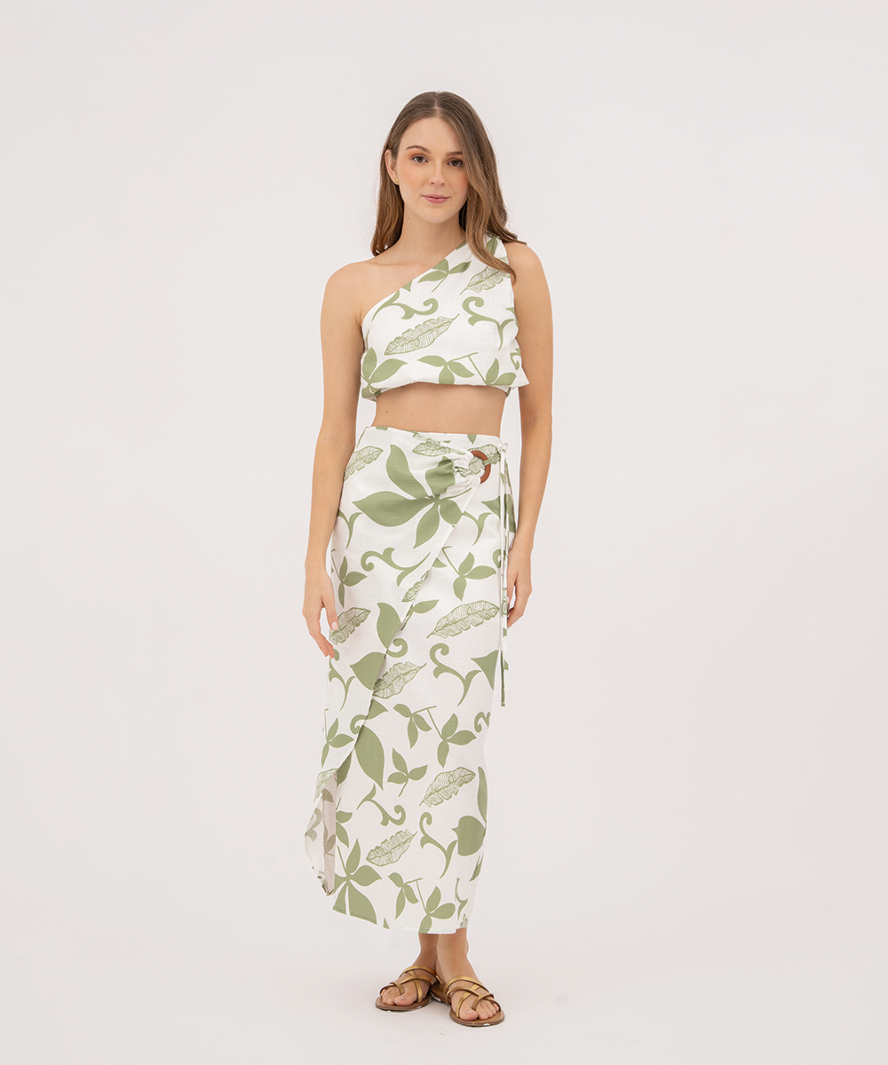 Blusa escote asimetrico VERDE