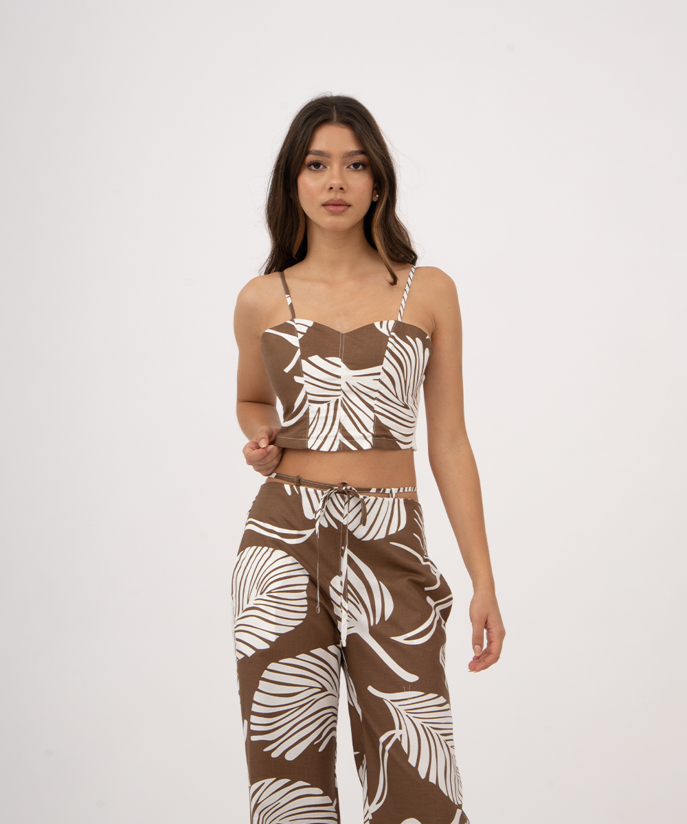 Blusa strapless tira CHOCOLATE