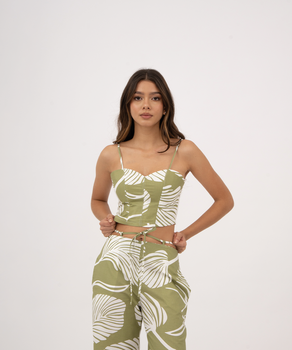 Blusa strapless tira VERDE