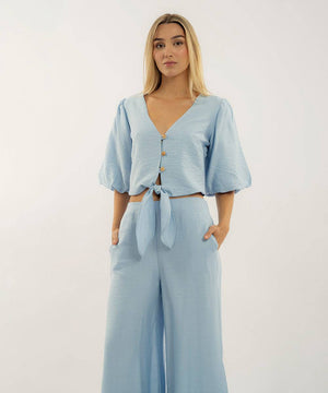 Blusa Mangas Globo Azul Cielo Blusas Para Mujer | Ticket Store Colombia 1